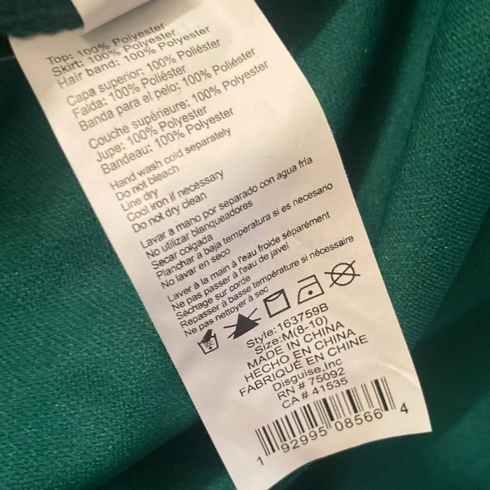 Women’s Stranger Things Green Skater Skirt with Matching Scrunchie Only M